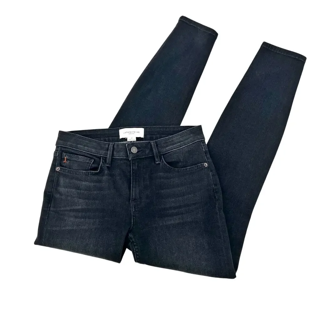 L148 Denim Lafayette 148 Mercer Skinny Jeans Washed Onyx size 26